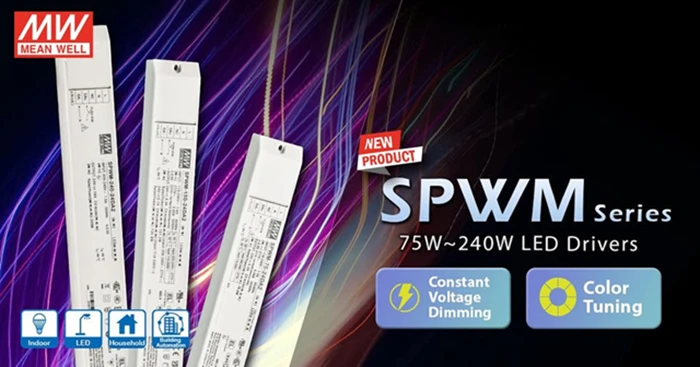 MEAN WELL adds SPWM constant-voltage lighting drivers